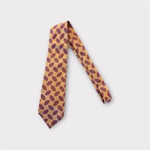 COACH Gold and Burgundy Men’s Tie